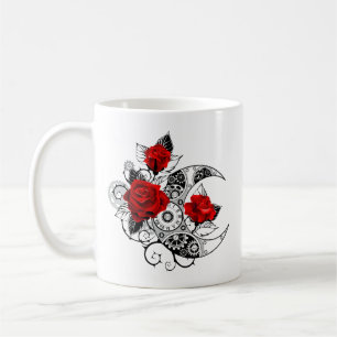 Mechanical Crescent with Red Roses Coffee Mug