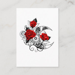 Mechanical Crescent with Red Roses Discount Card