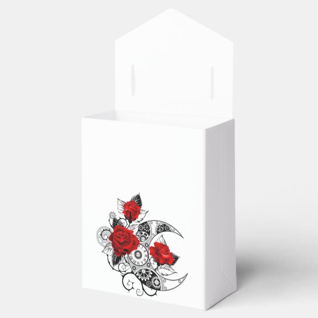 Mechanical Crescent with Red Roses Favor Box (Opened)
