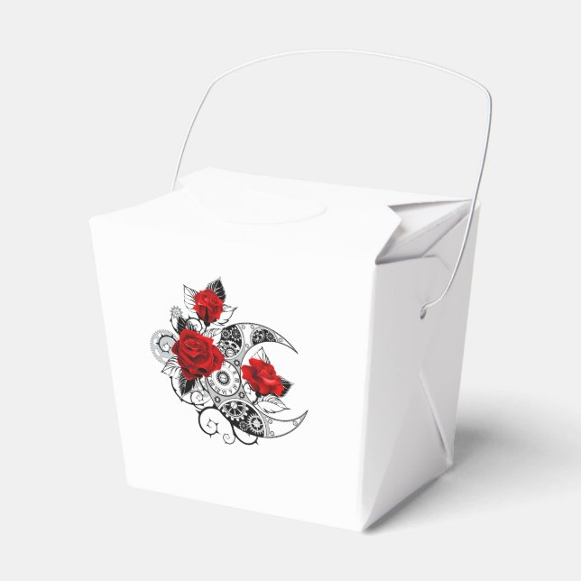 Mechanical Crescent with Red Roses Favor Box (Front Side)