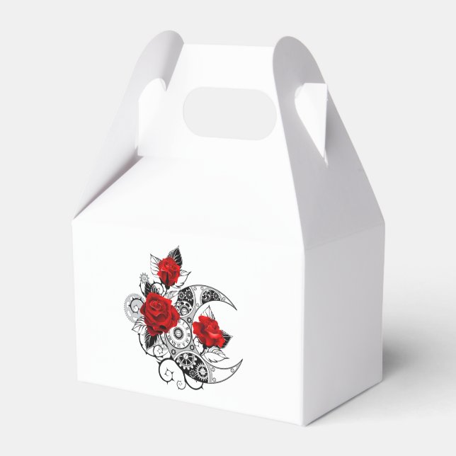 Mechanical Crescent with Red Roses Favor Box (Front Side)