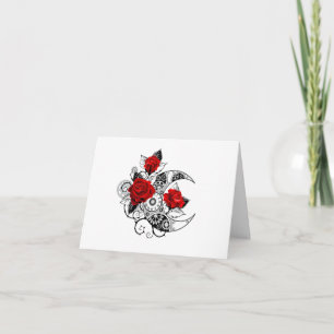 Mechanical Crescent with Red Roses Invitation