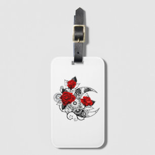 Mechanical Crescent with Red Roses Luggage Tag