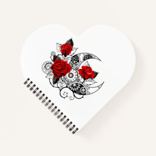 Mechanical Crescent with Red Roses Notebook