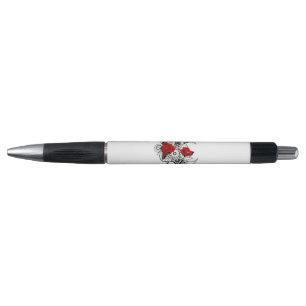 Mechanical Crescent with Red Roses Pen