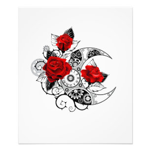 Mechanical Crescent with Red Roses Photo Print
