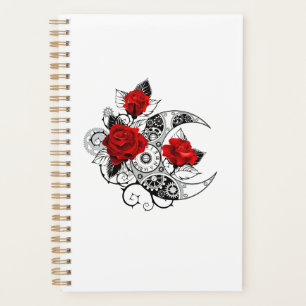 Mechanical Crescent with Red Roses Planner