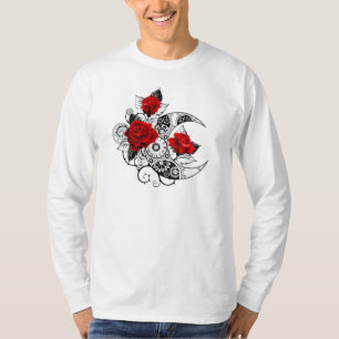 Mechanical Crescent with Red Roses T-Shirt