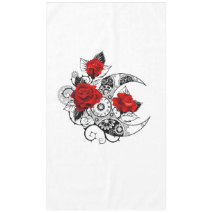Mechanical Crescent with Red Roses Tablecloth