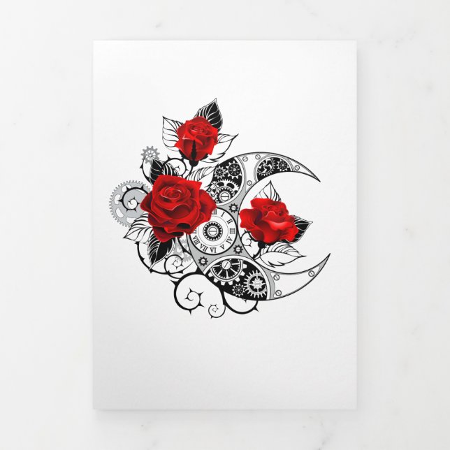 Mechanical Crescent with Red Roses Tri-Fold Programme (Cover)