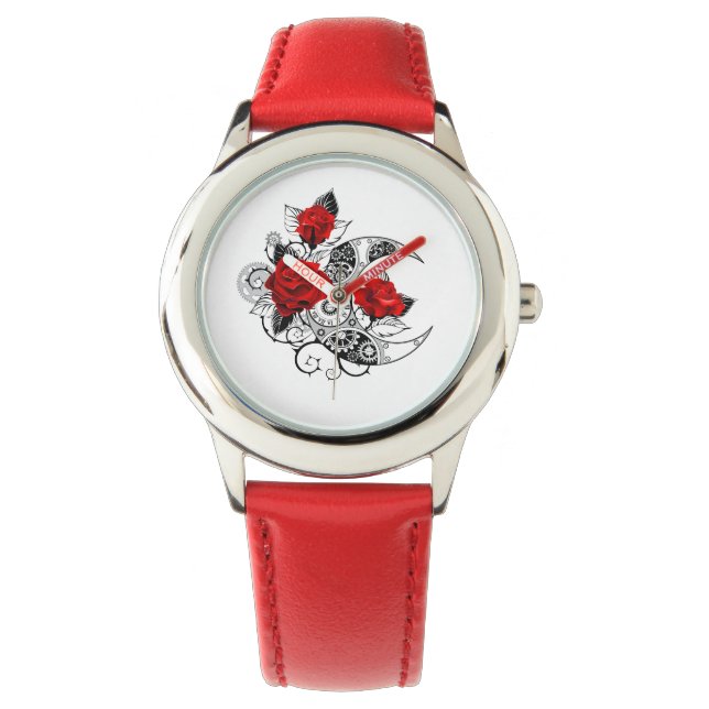Mechanical Crescent with Red Roses Watch (Front)