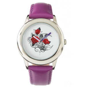 Mechanical Crescent with Red Roses Watch