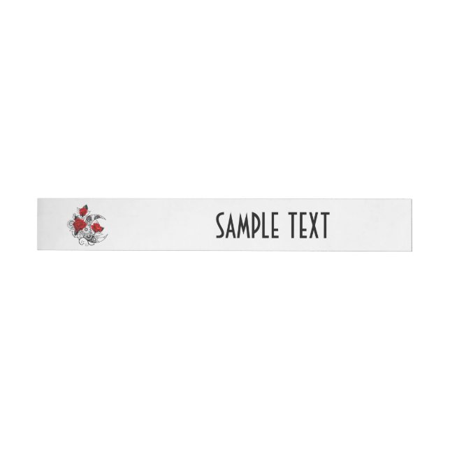 Mechanical Crescent with Red Roses Wrap Around Label (Individual)