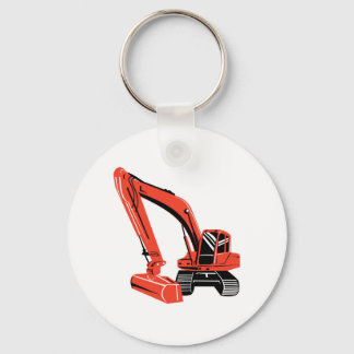 mechanical digger construction excavator keychain