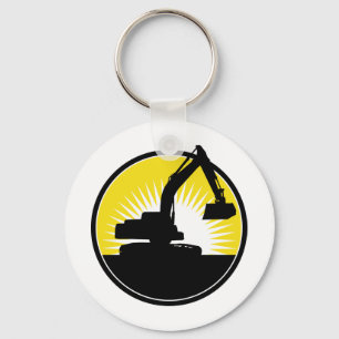 mechanical digger excavator keychain
