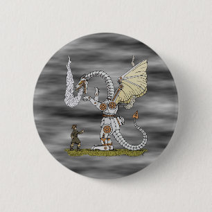 Mechanical Dragon 2 Inch Round Button