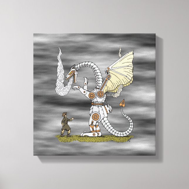 Mechanical Dragon Canvas Print (Front)