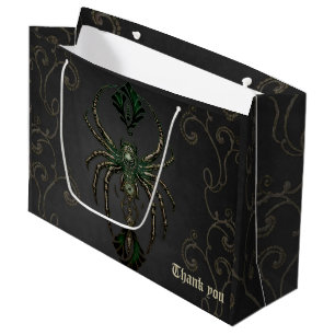 Mechanical elegance, the spider in the dark. large gift bag