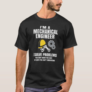 Mechanical Engineer Black And White T-Shirt
