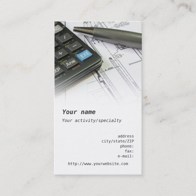 "Mechanical Engineer" business card (Front)