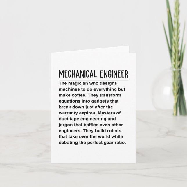 Mechanical engineer card (Front)