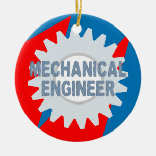 Mechanical Engineer Colour Block Ceramic Ornament