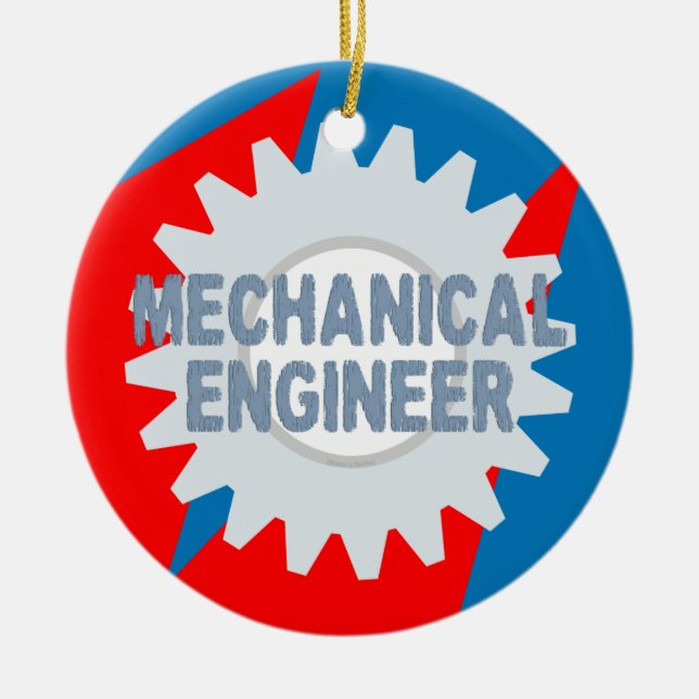 Mechanical Engineer Colour Block Ceramic Ornament (Front)