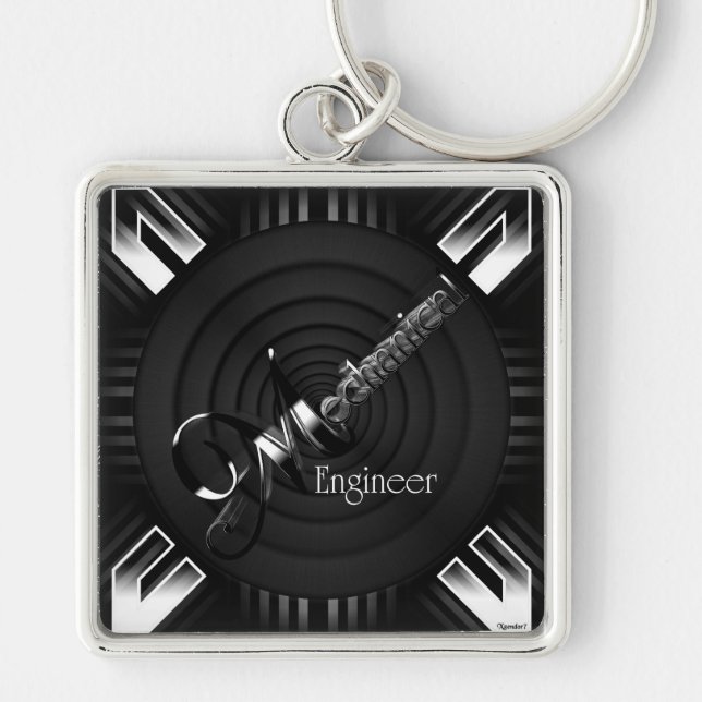 Mechanical Engineer Deco Flare Keychain (Front)