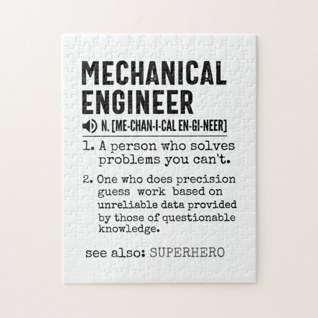 Mechanical Engineer Dictionary Definition Jigsaw Puzzle (Vertical)