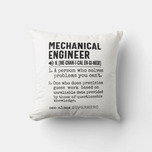 Mechanical Engineer Dictionary Definition Throw Pillow