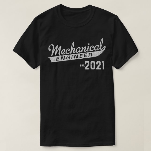 Mechanical Engineer Est 2021 Graduation T-Shirt (Design Front)