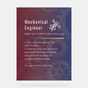 Mechanical Engineer Funny Definition  Acrylic Sign