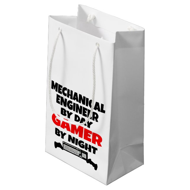 Mechanical Engineer Gamer Small Gift Bag (Back Angled)