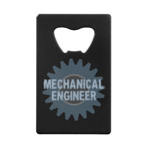 Mechanical Engineer Gear Blue Grey Credit Card Bottle Opener