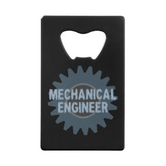 Mechanical Engineer Gear Blue Grey Credit Card Bottle Opener