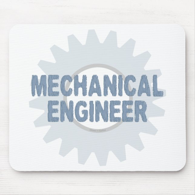 Mechanical Engineer Gear Blue Grey Mouse Pad (Front)