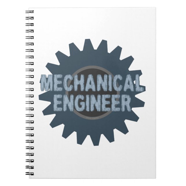 Mechanical Engineer Gear Blue Grey Notebook (Front)