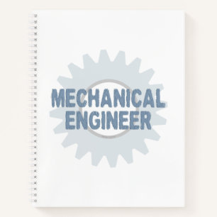 Mechanical Engineer Gear Blue Grey Notebook