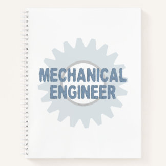 Mechanical Engineer Gear Blue Grey Notebook