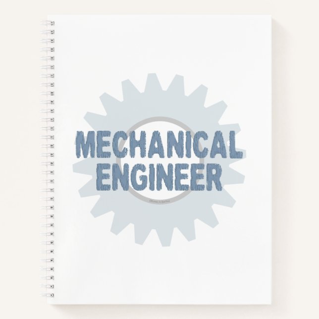 Mechanical Engineer Gear Blue Grey Notebook (Front)