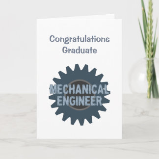 Mechanical Engineer Gear Blue Grey Thank You Card