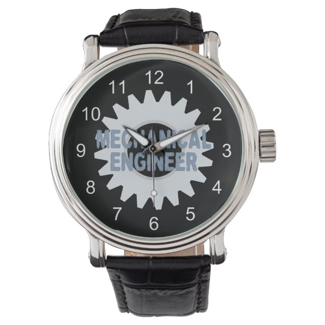 Mechanical Engineer Gear Blue Grey Watch (Front)