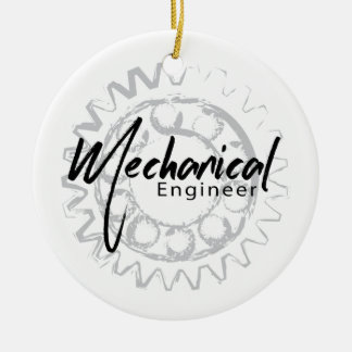 Mechanical Engineer Gear Sketch Ceramic Ornament