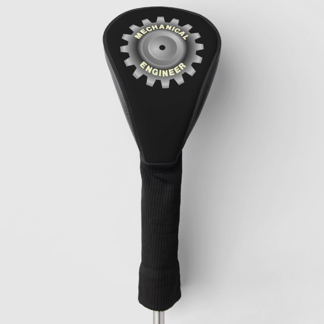 Mechanical Engineer Grey Gear Golf Head Cover (Front)