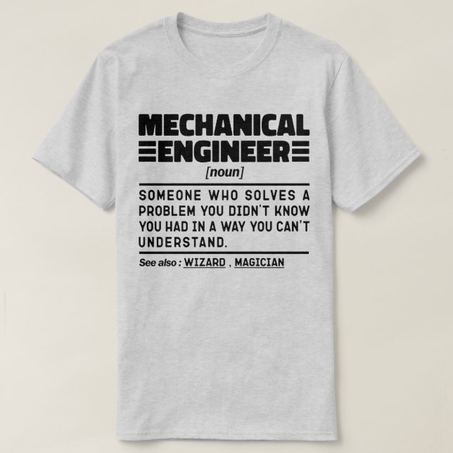 Mechanical Engineer Noun Classical Car Lover Cool T-Shirt (Design Front)
