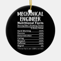 Mechanical Engineer Nutrition Facts Funny 