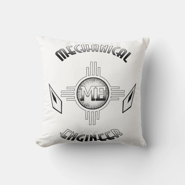 Mechanical Engineer Retro Throw Pillow (Front)