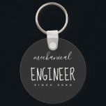 Mechanical Engineer Simple Custom Button Keychain<br><div class="desc">Customize this simple design for your favourite engineer ♥</div>