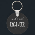 Mechanical Engineer Simple Custom Button Keychain<br><div class="desc">Customize this simple design for your favourite engineer ♥</div>
