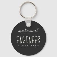 Mechanical Engineer Simple Custom Button Keychain